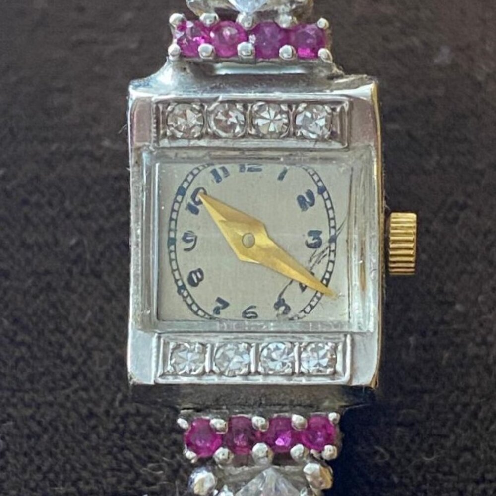 14K White Gold Lucien Piccard vintage lady's watch